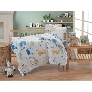 Baumwoll-Babybettwäsche 140x200, 70x90cm Dino