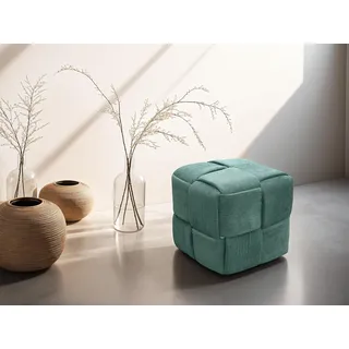 byLIVING Pouf URBAN/Cord dunkelgrün/Bodenkissen/Hocker/Sitzhocker/B 40, H 40, T 40 cm