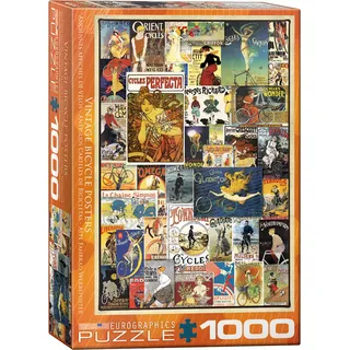 1000 Teile Puzzle - Puzzle - Vintage Fahrradwerbung Art Deco + Puzzle Zubehör