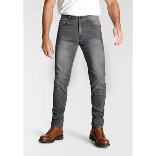H.I.S. H.I.S Slim-fit-Jeans »FLUSH« schmale Beinform, mit Used-Effekten, niedrige Leibhöhe, grau