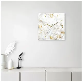 otto home Leonique Wanduhr Marmor 40 cm Quarz grau