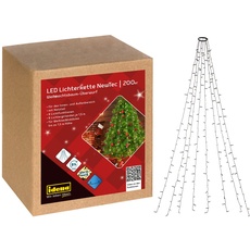Bild LED-Lichterkette 200er NewTec Weihnachtsbaum-Überwurf mit 8 Lichteinstellungen und Timer, 8 Strängen ca. 1,5 m lang, Deko für Innen & Außen, als Weihnachtsdeko
