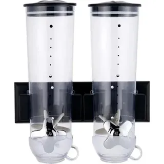 Müsli-Spender, Wandmontage, 2 Behälter, schwarz - Schwarz