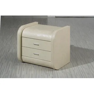 Design Nacht Tisch Tische Konsolen Schlaf Konsole Zimmer Leder Kommode Neu Holz - Weiß