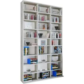 Mid.you Regal , Grau , Holzwerkstoff , Betonoptik , 21 Fächer , 102x181x23 cm , stehend , Wohnzimmer, Regale, Bücherregale