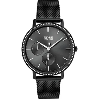 Hugo Boss Infinity Damenuhr Schwarz Edelstahl Mesh HB1502521 - Schwarz