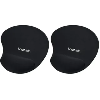 Logilink ID-0027 Mauspad mit Silikon Gel Handauflage, schwarz (Packung mit 2)