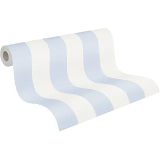 A.S. Création Streifentapete Blau Weiß Maison Charme 314024 - Vliestapete - 10,05 m x 0,53 m Made in Germany