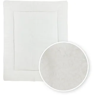 Meyco Baby Bouclé Laufgittereinlage (weiches und sicheres Material, modernes und schickes Design, trocknergeeignet, maschinenwaschbar, aus 100% Polyester, Größe: 80 x 100 cm), Offwhite