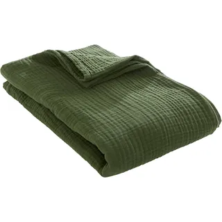 LeGer Home by Lena Gercke Wohndecke »HEVIN« Tagesdecke im Baumwoll-Crinkle-Effekt, Musselin, Kuscheldecke, grün