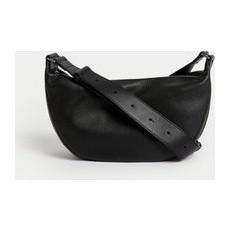 Womens M&S Collection Leather Sling Bag - Black, Black - 1SIZE