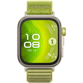 Huawei Watch FIT 4 Pro BT 40 mm Aluminiumgehäuse gold Nylonarmband grün One Size