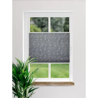 GARESA Plissee Blume 40 x 130 cm / Fenstergröße (Velux) grau/weiß