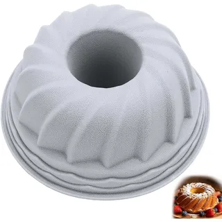 Ufdeoton Gugelhupfform Groß Silikon Backform Ø 24 cm Gugelhupf Backform Kuchenform Antihaft, Temperaturbeständig, Leicht zu Reinigen, für Gugelhupf, Marmor und Rührkuchen, Dunkelbraun