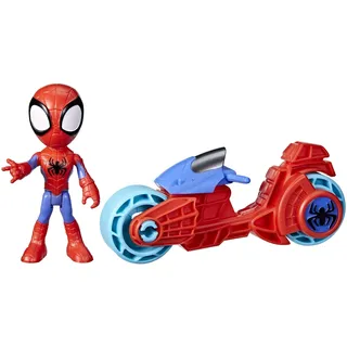 SPIDEY AND HIS AMAZING FRIENDS Marvel Spidey Figur mit Motorrad, Spielzeug für Jungs und Mädchen ab 3 Jahren