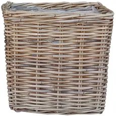 Bild von Naturrattan Topf eckig mit Polybeutel Natur-Grau 35 x 35 x 35 cm