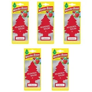 5x Wunderbaum Erdbeeren Duft Baum Autoduft Auto Lufterfrischer Spiegel Raumduft