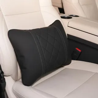 NC Auto Kissen Napa Leder Autositz Rest Kissen Auto Lendenkissen für Mercedes Benz Maybach S-Klasse Lendenwirbelstütze Kissen Auto Zubehör (Schwarz)