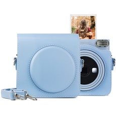 MUZIRI KINOKOO SQ1 Tasche aus PU-Leder – Schutzhülle kompatibel für Fuji Instax SQ1 Square Sofortbildkamera – mit Schultergurt – Blau