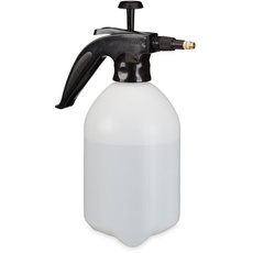 Bild von Drucksprüher 2 Liter, einstellbare Messingdüse, Wasser & Unkrautvernichter, Sprühflasche Garten, weiß/schwarz