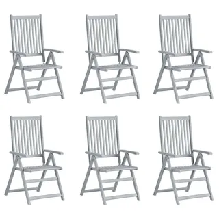 vidaXL Hochlehner Verstellbar 6 Stk. mit Auflagen Massivholz Akazie - Beige