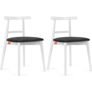 KONSIMO Esstischstühle 2 St "LILIO", Graphit, Buchenholz, Vintage, 47x76,5x45cm - Grau