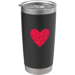 Puzzleteile Herz Puzzle linke Brust I Love Puzzles Doppelwandiger Edelstahl-Thermobecher