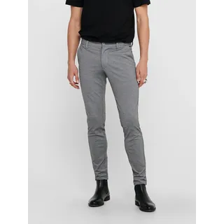 Only & Sons "ONSMARK SLIM GW 0209 PANT NOOS", Herren, Gr. 28, Länge 30, grau (midgrau melange), Web, Obermaterial: 76% Polyester, 20% Viskose, 4% Elasthan, unifarben, schmal normal, Hosen