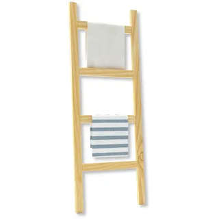 [en.casa] Handtuchleiter Luumäki , Holz , 47x120x2 cm , Badezimmer, Badezimmerausstattung, Handtuchhalter