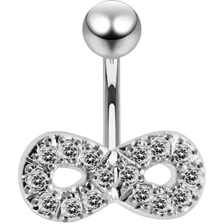 Firetti Bauchnabelpiercing »Schmuck Geschenk Piercing Silber 925 Körperschmuck Endless Schleife«, mit Zirkonia (synth.), silberfarben