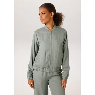 Blouson ANISTON CASUAL, Damen, Gr. 36, schilf, Twill, Obermaterial: 64% Lyocell, 30% Viskose, 6% Polyamid. Futter: 100% Polyester, unifarben, figurumspielend hüftlang, elastischer Bund mit innenliegendem Gummizug, Jacken Blouson, in trendiger Twill-Qualität - NEUE KOLLEKTION