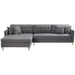 ebuy24 Ecksofa Stoff grau , Grau , Textil , L-Form , 290x177 cm , Wohnzimmer, Sofas & Couches, Wohnlandschaften, Ecksofas