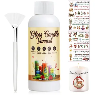 Allony Kerzenlack Weihnachten, Klarlack für Kerzen, Klarlack Glänzend, Kerzenlack für Wasserschiebefolie, Wasserfest Klarlack, High Gloss Paint for Candles, Einfach Aufzutragen, Trocknet Schnell,200ml