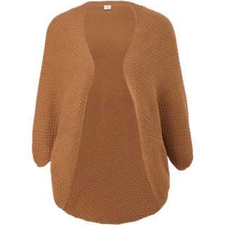 S.Oliver Poncho aus Baumwollmix, Damen, 10.2.17.15.158.2119747 Strickjacke, 8469 braun, 1