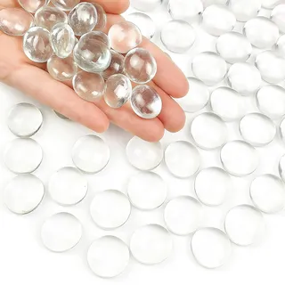 ARSUK 180 Stücke Kieselsteine Glassteine Bunt- Glaskiesel Dekosteine Für Garten, Aquarium, Bunte, Fluoreszierende, Leuchtsteine - Muggelsteine, Glasnuggets Klare Kieselsteine Glasnuggets bunt