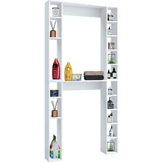 Waschmaschinenumbauschrank VCM "Holz Wandregal Überbau WC Bad Regal Tinol XL", weiß, B:98cm T:18cm, Obermaterial: 100% Holz Wood., Schränke, Waschmaschinenumbauschrank
