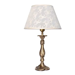 Licht-Erlebnisse Jugendstil Tischleuchte Bronze Fuß 34cm E27 Nachttischlampe
