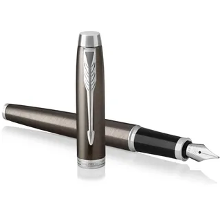 Parker IM Füller | Dark Espresso | Füllfederhalter mit feiner Feder | blaue Tinte | Geschenkbox