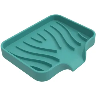 Seifenschale Silikon mit Ablauf, Seifenablage biegsam Seifenhalter rutschfest für Badezimmer Küche (GRÜN)