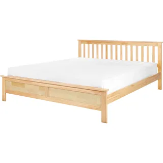 Beliani Bett mit Lattenrost 180x200 cm Heller Holzfarbton Mayenne - Hellbraun , 180x200 cm , Schlafzimmer, Betten