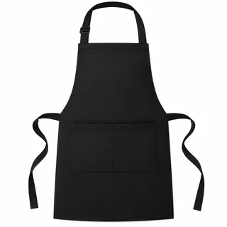 Mulbijeo Schürze, 1 Stück mit 2 Taschen, Grillschürze, Regulierbare Lange Schnur, Kochschürze, Küchenschürze für Männer und Damen, Für Küche, Restaurant und Café