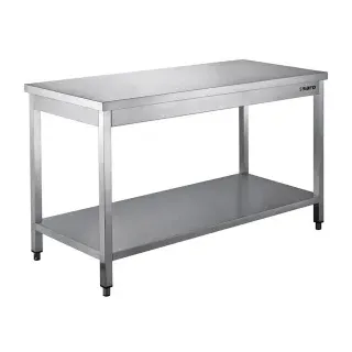 SARO Edelstahltisch zerlegbar mit Unterblatt, Hochwertiger Edelstahltisch ideal für Gastronomie leicht montierbar stabil, Maße (L x B x H): 700 x 2000 x 850 mm