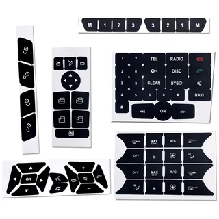 Asudaro Auto Armaturenbrett Aufkleber, A/C Klimaanlage Selbstklebend Stereo Panel Reparatur für CLS C218 SLK W172 W204 GLK Innenleisten Trim Schwarz