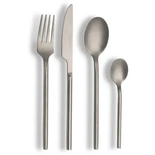 Echtwerk Besteckset , Silberfarben , Metall , 16-teilig , ergonomischer Griff, rostfrei, lebensmittelecht , Besteck, Besteck-sets