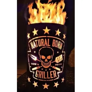 Feuertonne / Feuerkorb mit Motiv " Natural born Griller "