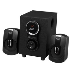 Trevi AVX 615 BT Tragbarer Lautsprecher mit 30W Verstärkung und Subwoofer, Wireless Musikbox mit Bassreflex, 2.1 Boxen mit USB, Micro SD, AUX-IN, RCA, Mp3, Kompaktes Holzgehäuse