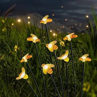 ACAREY Solarlampen Für Außen, Gartendeko für Draußen Solar Bienen Lichter Garten Deko Figure Draußen Qualle Solarleuchten für Garten, Terrasse, Weihnachten, Hochzeiten, Wasserdicht IP65 (2 Stück D)