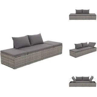 vidaXL Gartenbett Grau 195×60 cm Poly Rattan - Gartenbetten - Grau