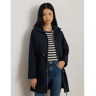 Lauren Ralph Lauren für Damen. 297979516001 Steppjacke mit marineblauer Kapuze (XS), Lässig, Polyester