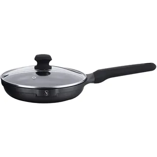 Stone&Stone Bratpfanne 20 cm Induktionsgeeignet, spülmaschinenfest, leicht zu reinigen mit Steinbeschichtung, entwickelt mit deutscher Technologie, empfohlen von Michelin-Sterne-Restaurant + Deckel